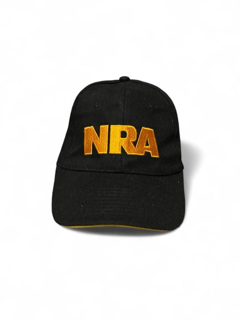 NRA Black & Gold Hat Cap Adjustable USA Flag National Rifle Association Pre